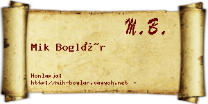 Mik Boglár névjegykártya